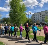 Отзывы о занятиях в группе скандинавской ходьбы в п.Мамулино. Аллея Славы.